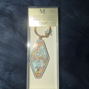 Aries Zodiac Keychain with Ram Design